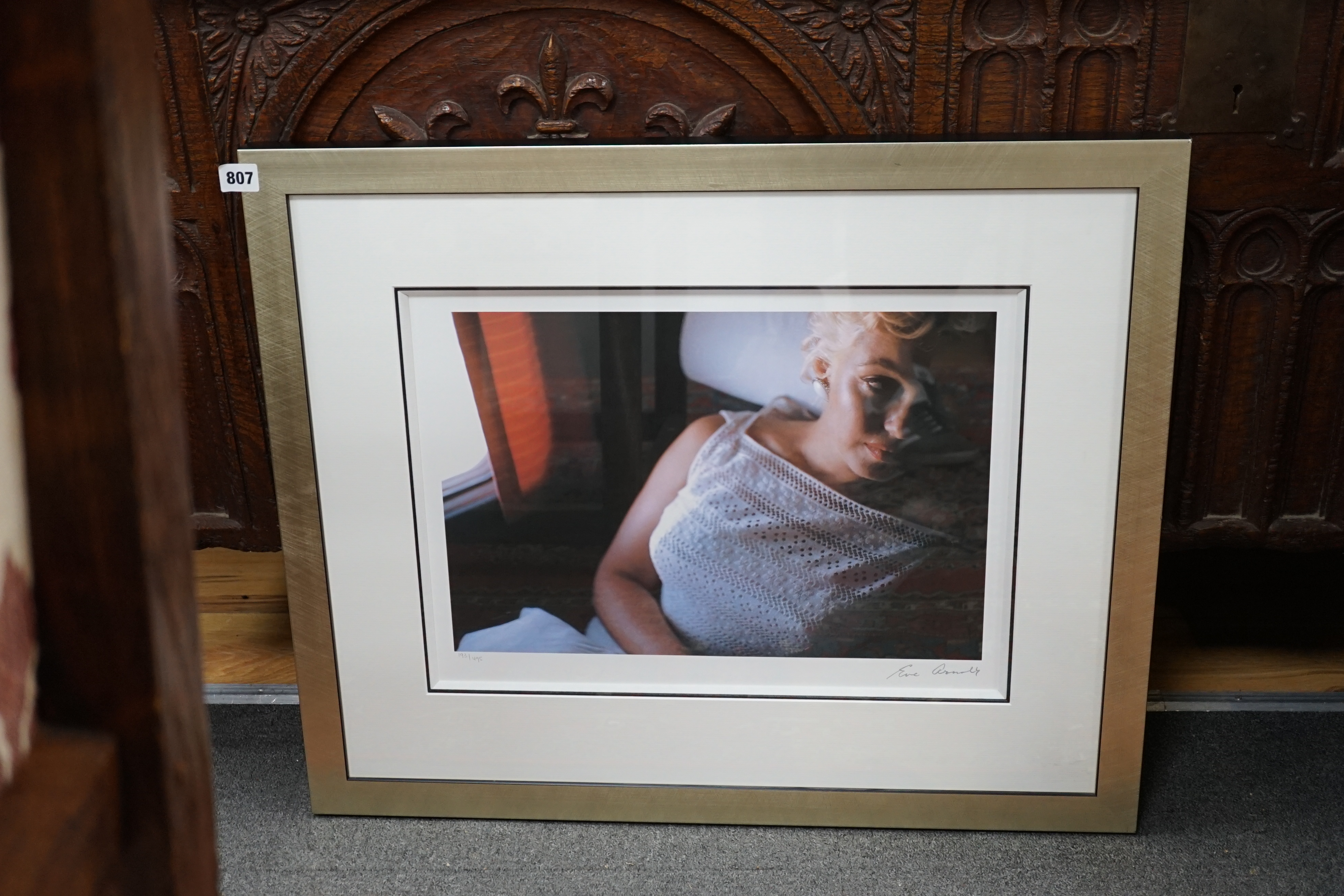Eve Arnold (1912-2012), limited edition re-printed colour photograph, Marilyn Monroe, pencil numbered 193/495 and signed by Arnold, with documentation, 49cm x 35cm. Condition - good